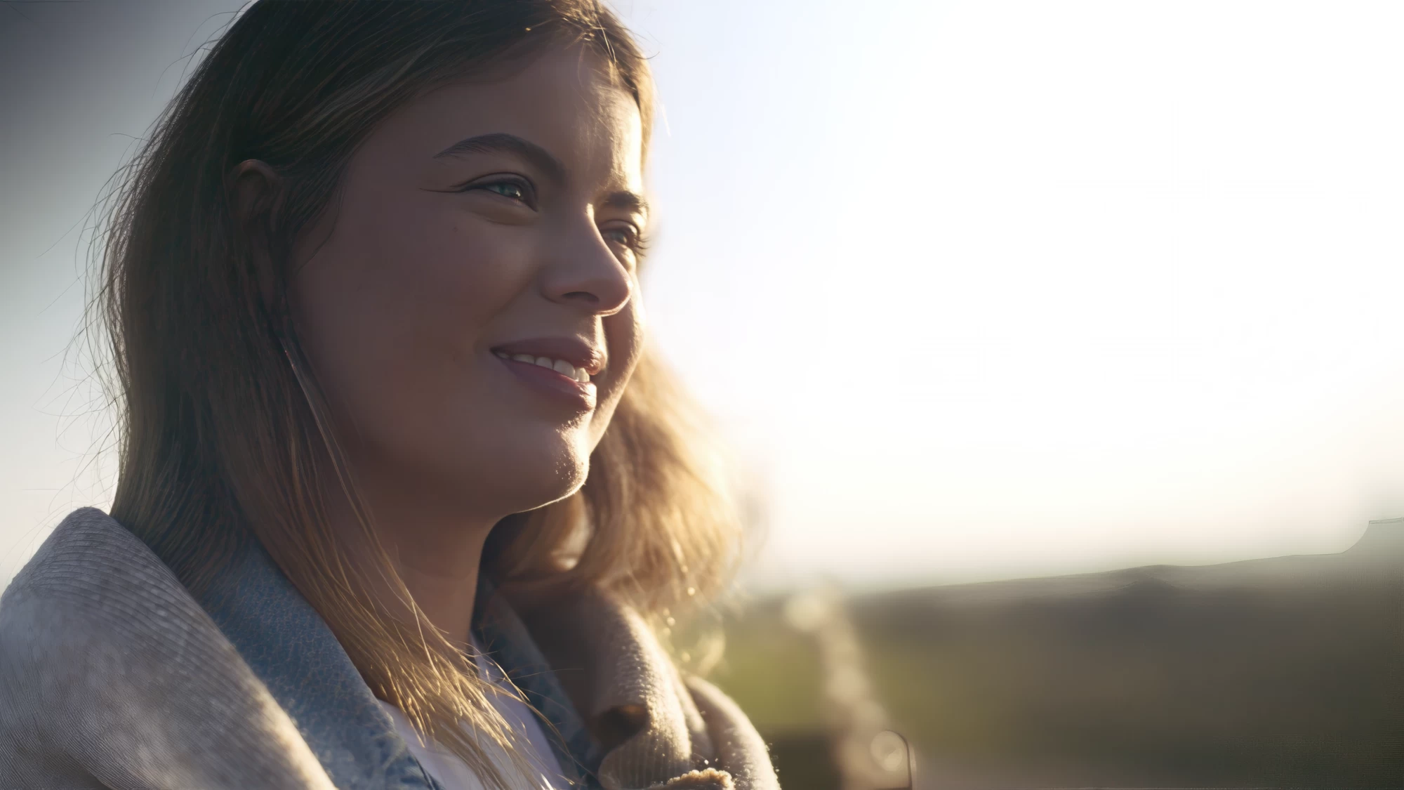 Visit Kent tourism photography — close-up portrait of a smiling visitor lit by golden-hour sun